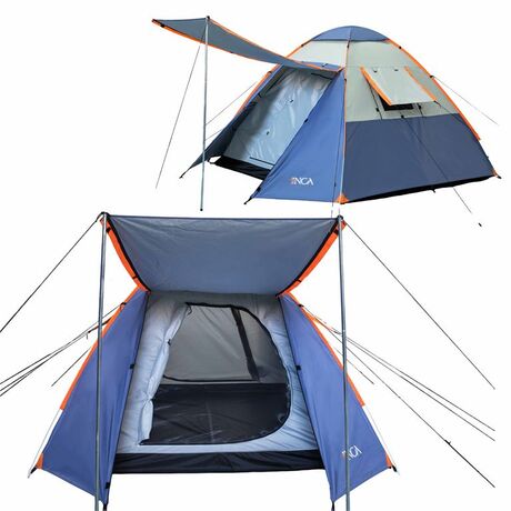 Σκηνή Camping Αυτόματη 3-4 Ατόμων INCA Natura Μπλε Pop-UP με ύφασμα Oxford