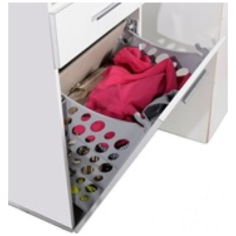 Στήλη Μπάνιου με Τέσσερις Θεσεις και Καλάθι Ρούχων 52x38x187 Λευκό Γυαλιστερό VELCO 622-7009-36